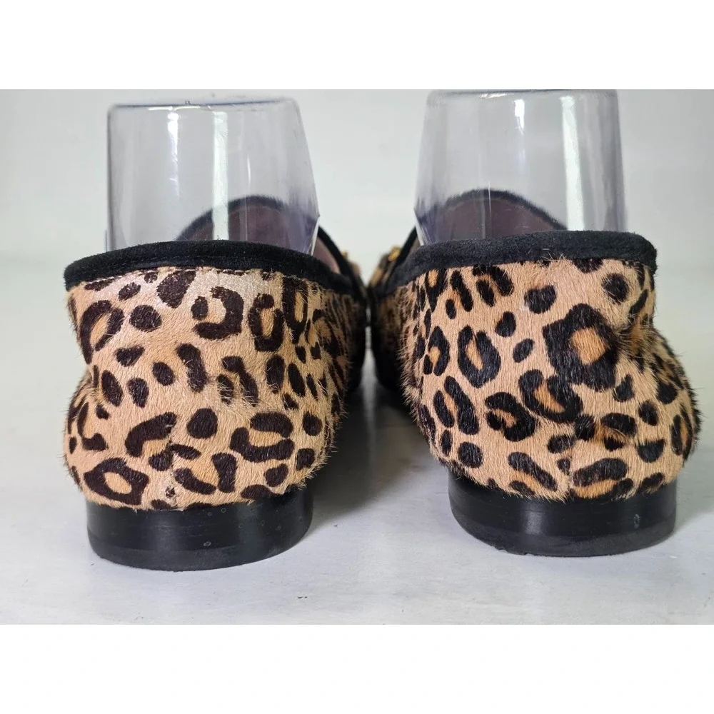 J.McLaughlin Dillon Women's Loafers Size 7 M Leopard Print Brown Calf Hair Shoes
